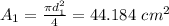 A_1=\frac{\pi d_1^2}{4}=44.184\ cm^2