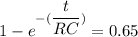 1-e^{-(\dfrac{t}{RC})}=0.65