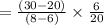 =\frac{(30-20)}{(8-6)}\times\frac{6}{20}