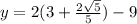 y=2(3+\frac{2\sqrt{5}}{5})-9