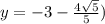y=-3-\frac{4\sqrt{5}}{5})
