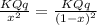 \frac{KQq}{x^{2}}=\frac{KQq}{\left ( 1-x \right )^{2}}