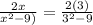 \frac{2x}{x^2-9)}=\frac{2(3)}{3^2-9}