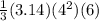 \frac{1}{3}(3.14)(4^2)(6)