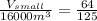 \frac{V_{small}}{16000{m}^{3}}=\frac{64}{125}