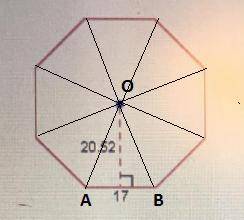 To the nearest square unit, what is the area of the regular octagon shown below?