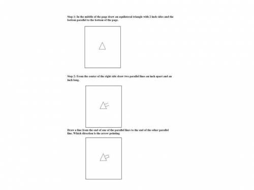 In the middle of the page draw an equilateral triangle with 2 inch sides and the bottom parallel to