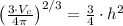 \left(\frac{3\cdot V_{c}}{4\pi} \right)^{2/3}= \frac{3}{4}\cdot h^{2}