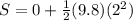 S = 0+\frac{1}{2}(9.8)(2^{2})