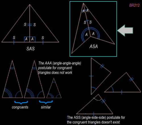 Which shows two triangles that are congruent by asa?