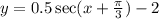 y=0.5\sec(x+\frac{\pi}{3})-2