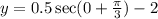 y=0.5\sec(0+\frac{\pi}{3})-2