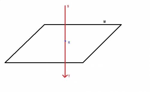 Draw line st intersecting plane m at point r
