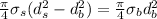 \frac{\pi}{4} \sigma_s (d^2_s - d^2_b) = \frac{\pi}{4} \sigma_b d^2_b