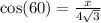 \cos(60)  = \frac{x}{ 4\sqrt{3}}