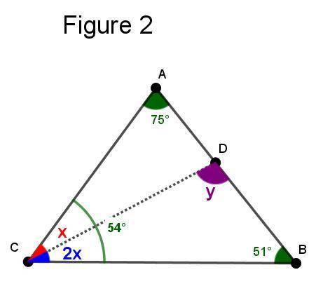 The diagram shows triangle abc. adb is a straight line. the size of angle dcb:  the size of angle ac