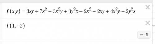 Find the value of the polynomial 3xy+7x2−3x2y+3y2x−2x2−2xy+4x2y−2y2x, when x=1 and y=−2