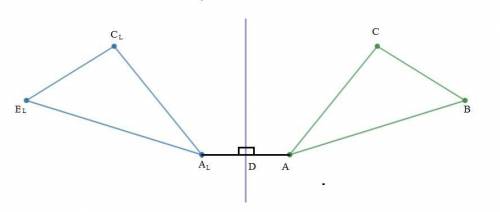 Δabc is reflected across line l to form δ alblcl, and intersects line l at point d. which equation i