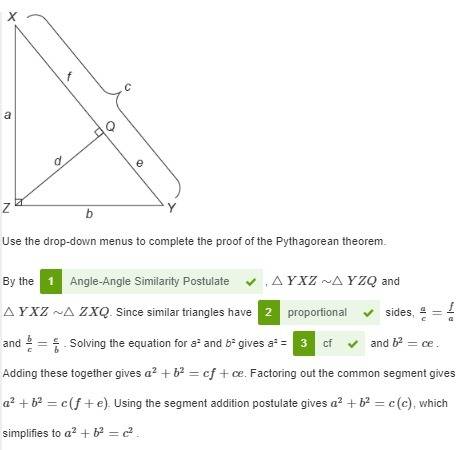 Triangle xyz is a right triangle with zq xy.will give