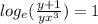 log_e( \frac{y+1}{yx^3})=1