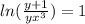 ln( \frac{y+1}{yx^3})=1