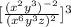 [\frac{(x^{2}y^{3})^{-2}}{(x^{6}y^{3}z)^{2}}]^{3}