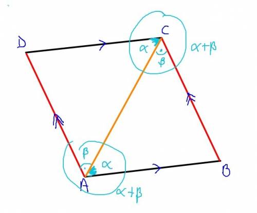 Write a proof to show that opposite angles of a parallelogram are congruent. be sure to create and n
