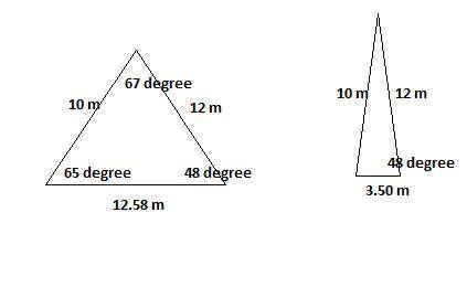 Determine if there are zero, one, or two triangles for the following: