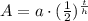 A=a\cdot(\frac{1}{2})^{\frac{t}{h}}