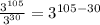 \frac{3^{105}}{3^{30}}=3^{105-30}