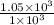 \frac{1.05\times 10^3}{1\times 10^3}
