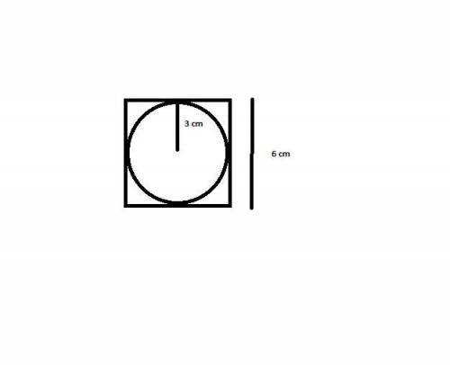 Find the area of the biggest possible square that would fit into a circle having a radius of 3 cm