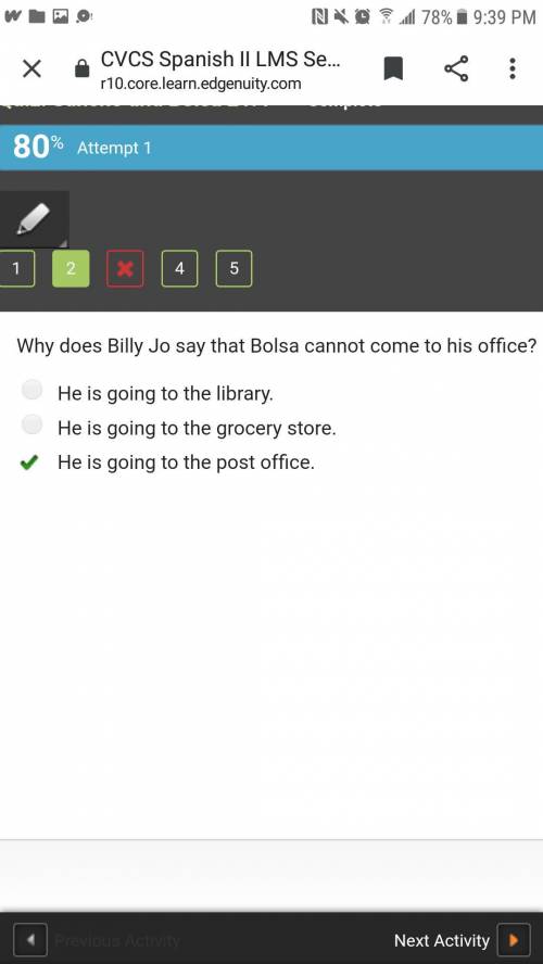 Why does billy jo say that bolsa cannot come to his office?  he is going to the library. he is going