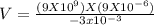 V = \frac{(9X10^9) X(9X10^{-6})}{-3x10^{-3}}