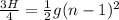 \frac{3H}{4} = \frac{1}{2}g(n-1)^2