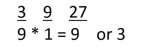 What happened when you multiply the numerator by the denominator of a fraction by 9?