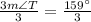 \frac{3m\angle T}{3}=\frac{159^{\circ}}{3}