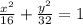 \frac{ {x}^{2} }{16} + \frac{ {y}^{2} }{32 } = 1