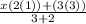 \frac{x(2(1))+(3(3))}{3+2}