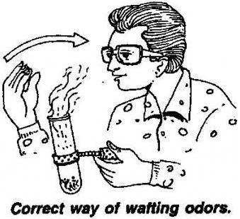 This is a safe method of testing the odor of a chemical.
