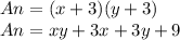An=(x+3)(y+3)\\An=xy+3x+3y+9