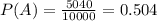 P(A)=\frac{5040}{10000}=0.504