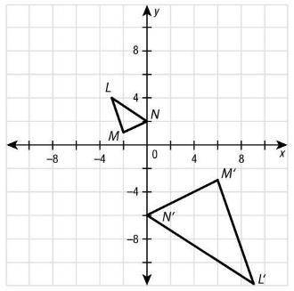 Identify the image of a triangle with vertices l(−3,4), m(−2,1), and n(0,2) under a dilation with a