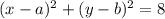 (x-a)^2+(y-b)^2=8