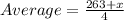 Average=\frac{263+x}{4}