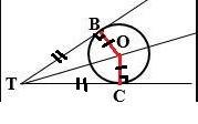 Given:   tb and tc are tangents to circle o  prove:   to is the bisector of ∠btc.