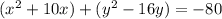 (x^2+10x)+(y^2-16y)=-80