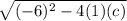 \sqrt{(-6)^2-4(1)(c)}