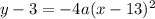 y-3=- 4 a(x-13)^2