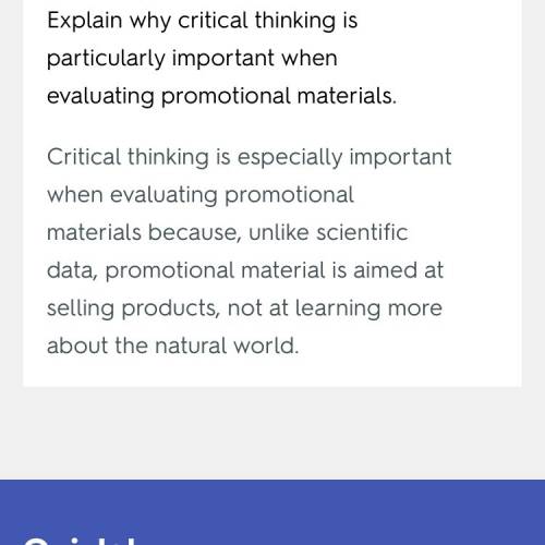 Explain why critical thinking is particularly important when evaluating promotional materials.